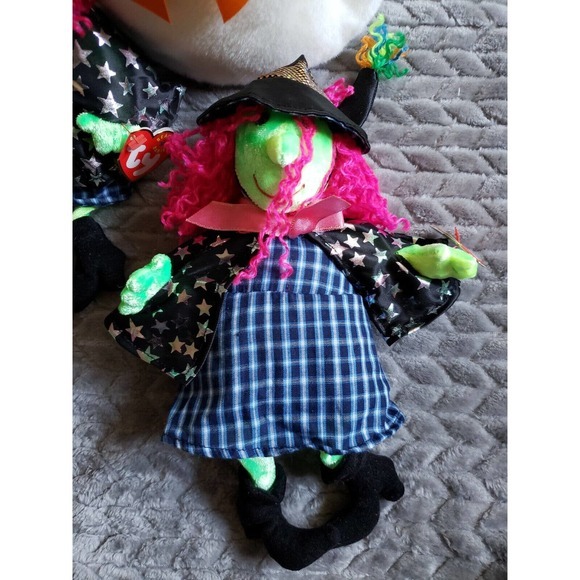 Ty Beanie Babies Halloween 2 Scary Witches & 1 Spooky Ghost - Picture 4 of 7